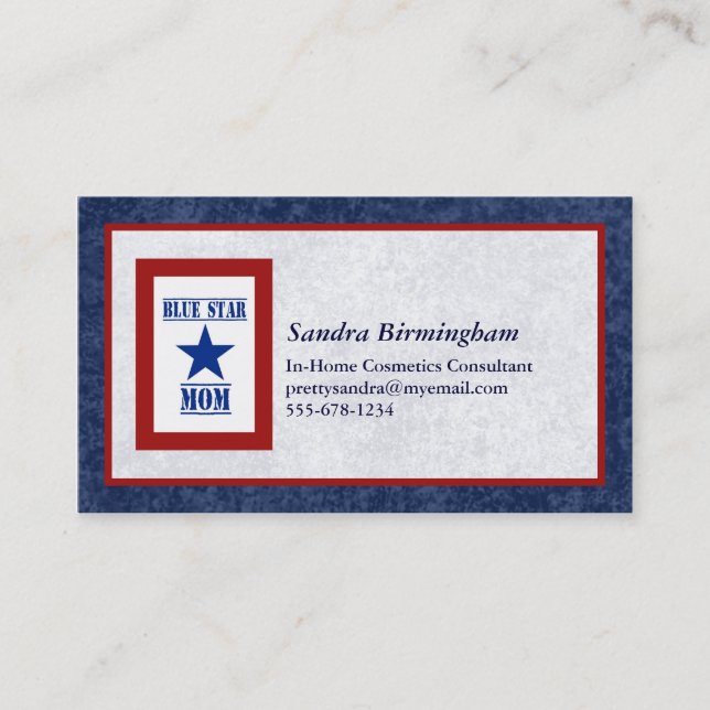 Blue Star Mom Military Business Card (Front)