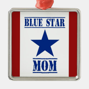 Blue Star Mom Military Metal Ornament