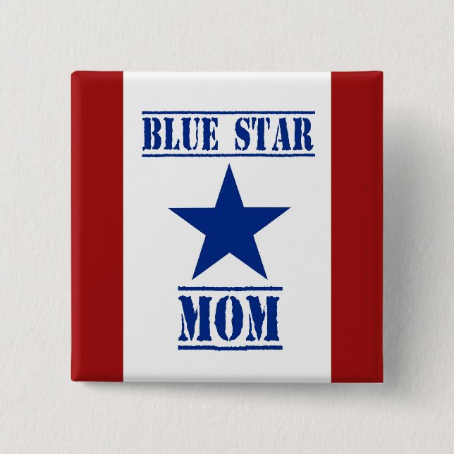 Blue Star Mom Military Pinback Button (Front)