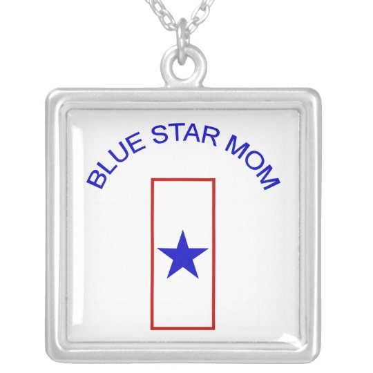 Blue Star Mom Silver Plated Necklace 