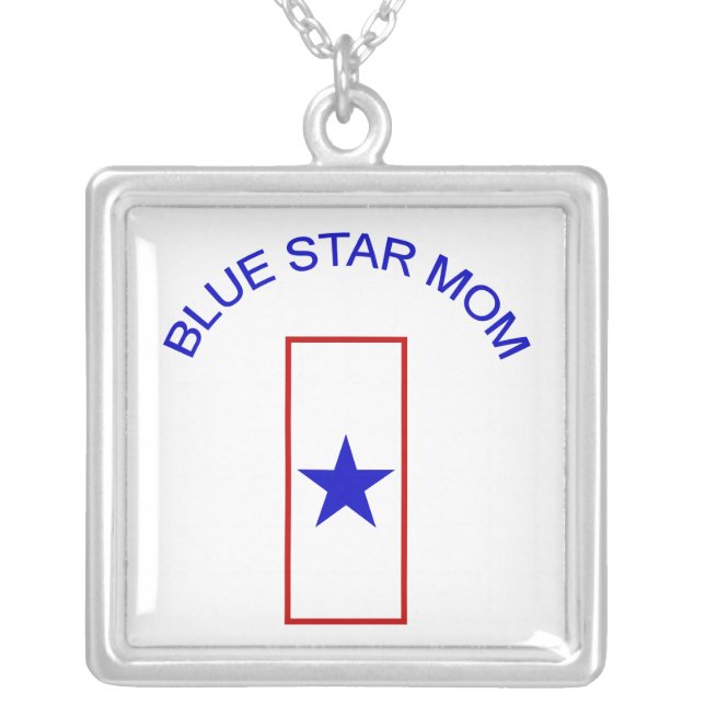Blue Star Mom Silver Plated Necklace (Front)