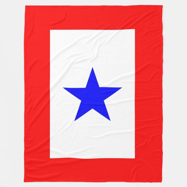 Blue star Mothers Fleece Blanket (Front)