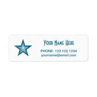 Blue Star 'Name' text label small white
