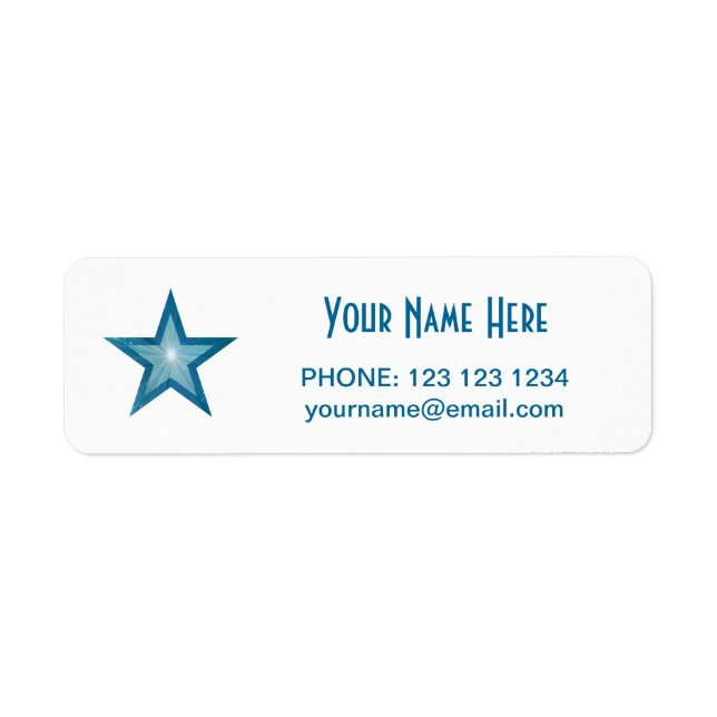 Blue Star 'Name' text label small white (Front)