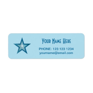 Blue Star 'Name' text small pale blue Label