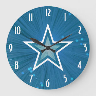 Blue Star 'Numbers' clock round