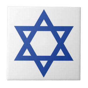 Blue Star of David Ceramic Tile