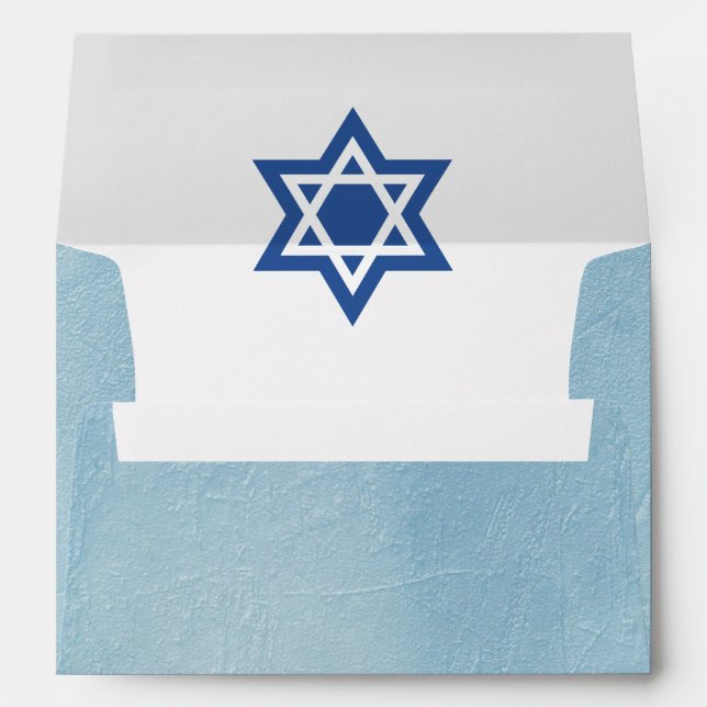 Blue Star of David design Envelope (Back (Bottom))