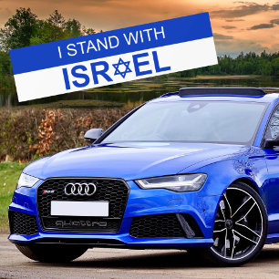 Blue Star of David, I Stand with Israel Bumper Sticker