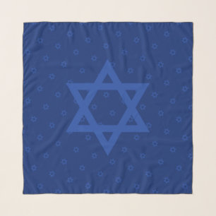 Blue Star of David Navy Blue Head Scarf