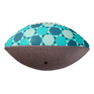 Blue Star of David Optical Illusion Pattern Football