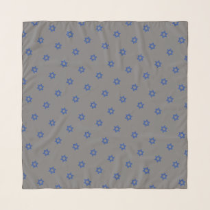 Blue Star of David Pattern Custom Color Head Scarf