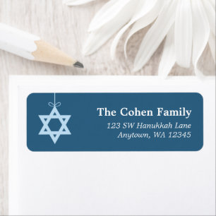 Blue Star Of David Return Address Labels