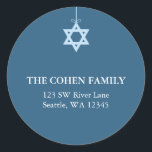 Blue Star Of David Return Address Labels<br><div class="desc">Light blue Star of David design. Customize with your information! Select the customize button to change the font style,  color and size.</div>