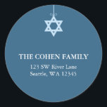 Blue Star Of David Return Address Labels<br><div class="desc">Light blue Star of David design. Customize with your information! Select the customize button to change the font style,  color and size.</div>