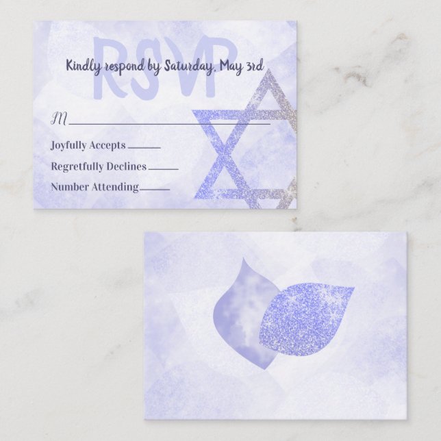 Blue Star of David RSVP Card (Front/Back)