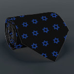 Blue Star Of David Universe Black Neck Tie<br><div class="desc">Judaica Collection</div>