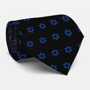 Blue Star Of David Universe Black Neck Tie