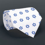 Blue Star Of David Universe White Neck Tie<br><div class="desc">Judaica Collection</div>