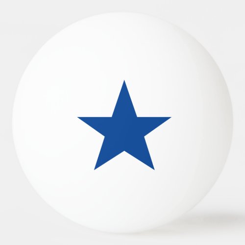 Blue Star on a White Ping Pong Ball