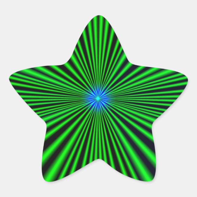Blue Star on green Light Sticker (Front)