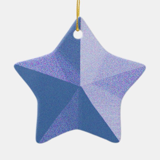 Blue Star Ornament Customizable Template (Front)