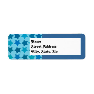 Blue Star Pattern Label