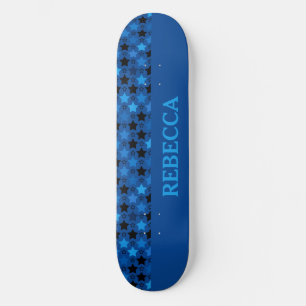 Blue Star Pattern Skateboard