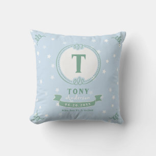 Blue star personalized baby pillow keepsake