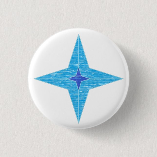 Blue Star Pinback Button (Front)