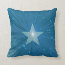 Blue Star printed throw pillow square