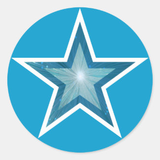 Blue Star round sticker blue