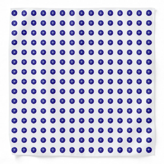 Blue star sapphire gemstones on white background bandana (Front)