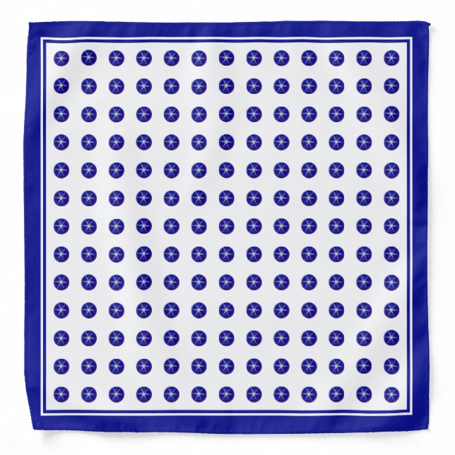 Blue star sapphire gemstones on white background bandana (Front)