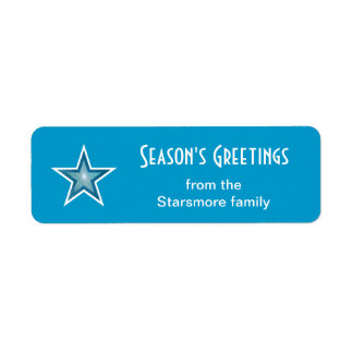 Blue Star 'Season's Greetings' small blue Label