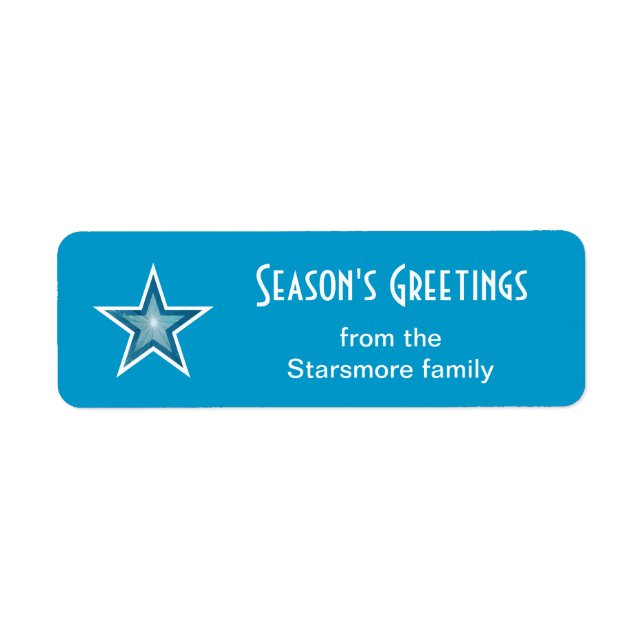 Blue Star 'Season's Greetings' small blue Label (Front)