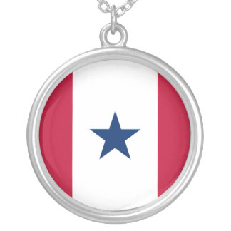 Blue Star Service, United States flag Silver Plated Necklace