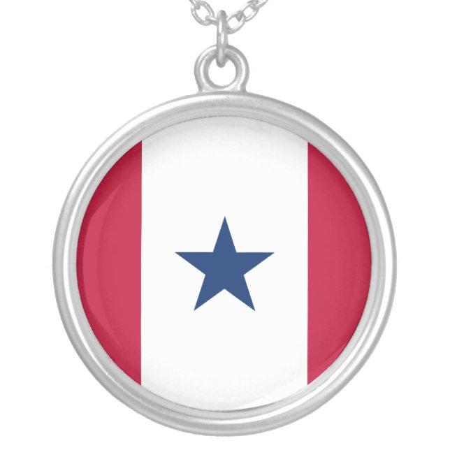 Blue Star Service, United States flag Silver Plated Necklace (Front)