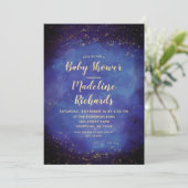 Blue Star Sky Celestial Baby Shower Invitation (Standing Front)