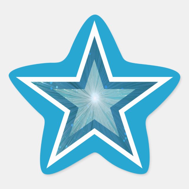 Blue Star star-shape sticker blue (Front)