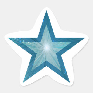 Blue Star star-shape sticker white