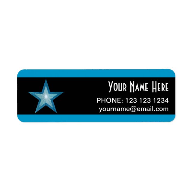 Blue Star stripe 'Name' text label small black (Front)