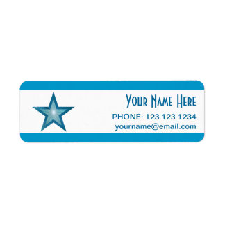 Blue Star stripe 'Name' text label small white
