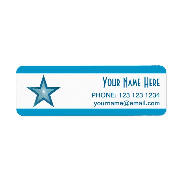 Blue Star stripe 'Name' text label small white (Front)