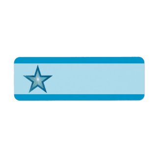 Blue Star stripe small pale blue plain Label
