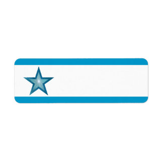 Blue Star stripe small white plain Label