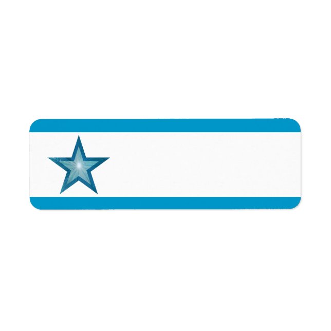 Blue Star stripe small white plain Label (Front)