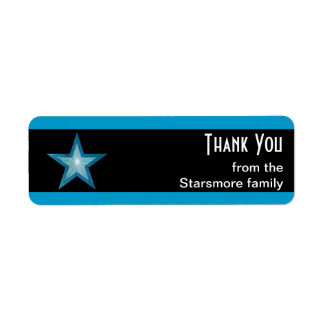 Blue Star stripe 'Thank You' text small black Label