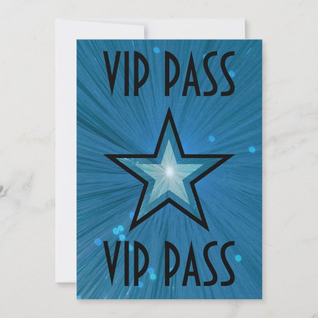 Blue Star 'VIP PASS' invitation black (Front)