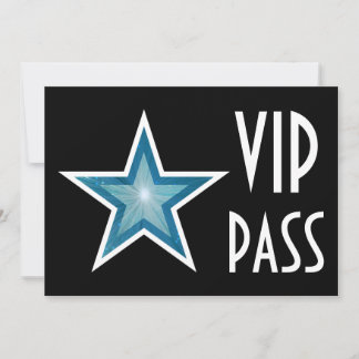 Blue Star 'VIP PASS' invitation black horizontal